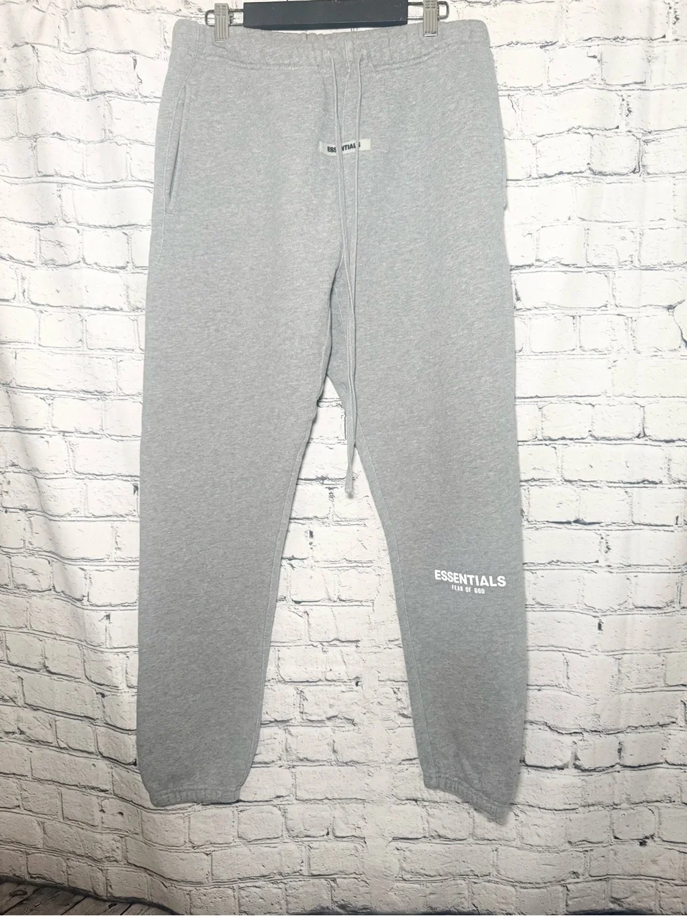 Fear of god gray essentials joggers. Size M